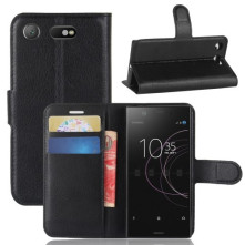 Fekete notesz telefontok Sony Xperia XZ1 Compact telefonhoz
