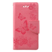 Dombornyomott pillangós notesztok Sony Xperia XZ1 Compact telefonhoz - RÓZSASZÍN