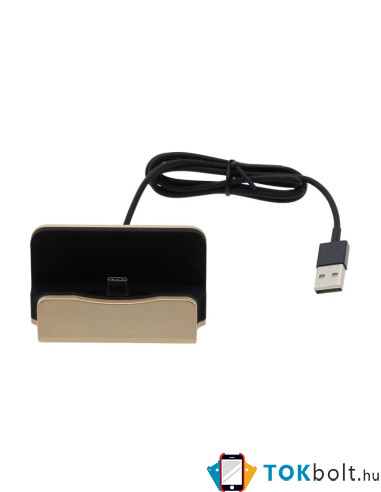 Univerzális USB Type-C csatlakozású asztali töltő állvány - ARANY SZÍNŰ