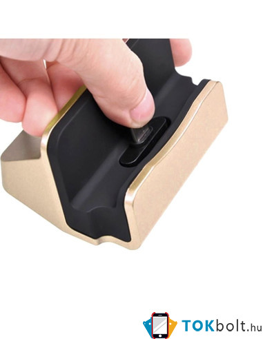 Univerzális USB Type-C csatlakozású asztali töltő állvány - ARANY SZÍNŰ