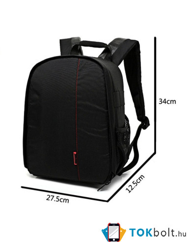 INDEPMAN DL-B012 fotós hátizsák GoPro, SJCAM, Nikon, Canon, Xiaomi Xiaoyi YI, Méret: 27.5 * 12.5 * 34 cm - PIROS