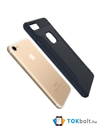 Apple iPhone 8 / 7 karbon mintás tok - KÉK