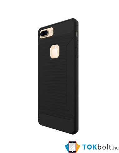 Apple iPhone 8 Plus / 7 Plus karbon mintás tok - FEKETE
