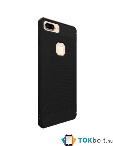 Apple iPhone 8 Plus / 7 Plus karbon mintás tok - FEKETE