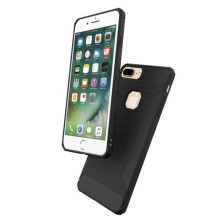 Apple iPhone 8 Plus / 7 Plus karbon mintás tok - FEKETE