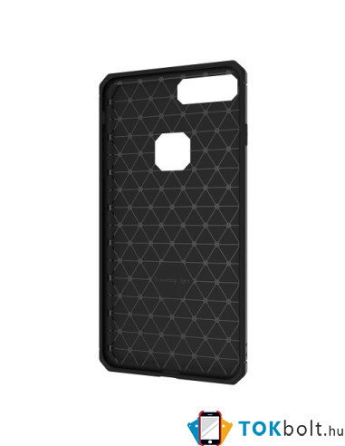 Apple iPhone 8 Plus / 7 Plus karbon mintás tok - FEKETE