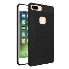 Apple iPhone 8 Plus / 7 Plus karbon mintás tok - FEKETE