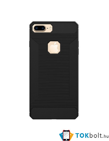 Apple iPhone 8 Plus / 7 Plus karbon mintás tok - FEKETE