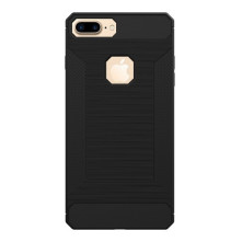 Apple iPhone 8 Plus / 7 Plus karbon mintás tok - FEKETE