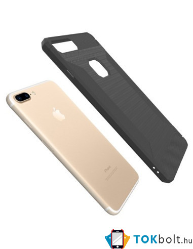 Apple iPhone 8 Plus / 7 Plus karbon mintás tok - SZÜRKE