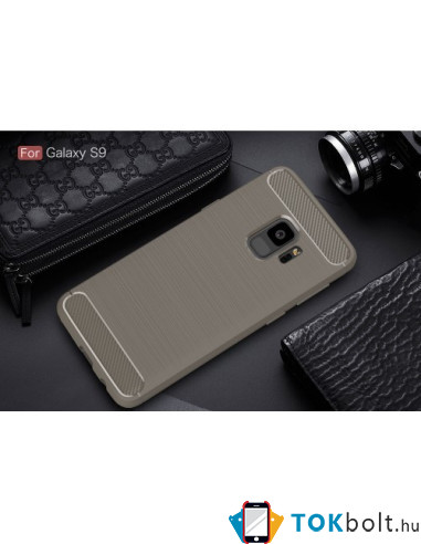 Samsung Galaxy S9 karbon mintás tok - SZÜRKE