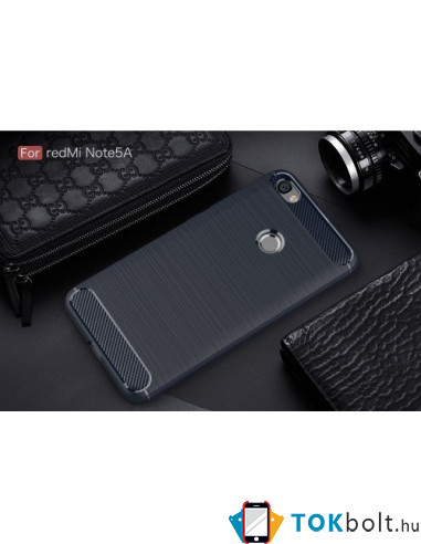 Xiaomi Redmi Note 5A / Redmi Y1 Lite karbon mintás tok - KÉK