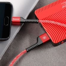 BASEUS 1.5 méteres törésgátlós Type-C USB töltőkábel, adatkábel - PIROS