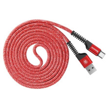 BASEUS 1.5 méteres törésgátlós Type-C USB töltőkábel, adatkábel - PIROS