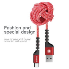 BASEUS 1.5 méteres törésgátlós Type-C USB töltőkábel, adatkábel - PIROS