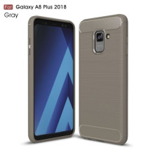 Samsung Galaxy A8 Plus (2018) karbon mintás tok - SZÜRKE