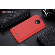 Motorola Moto C Plus karbon mintás tok - PIROS