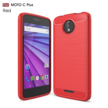 Motorola Moto C Plus karbon mintás tok - PIROS