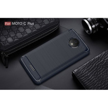 Motorola Moto C Plus karbon mintás tok - KÉK