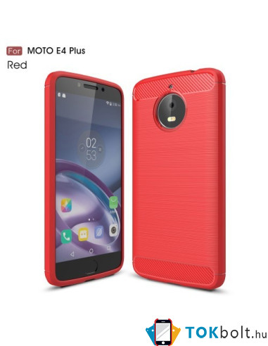 Motorola Moto E4 Plus karbon mintás tok - PIROS