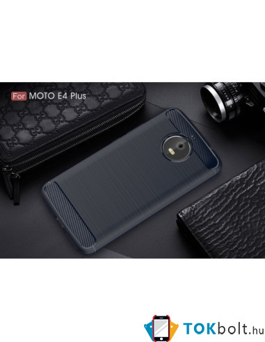 Motorola Moto E4 Plus karbon mintás tok - KÉK