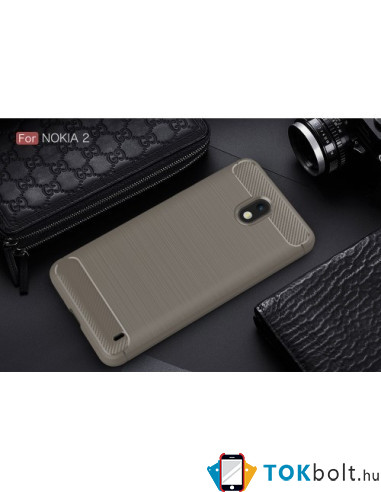 Nokia 2 karbon mintás tok - SZÜRKE