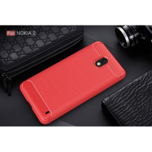 Nokia 2 karbon mintás tok - PIROS