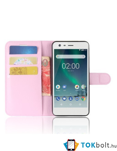 Notesz tok Nokia 2 telefonhoz - RÓZSASZÍN