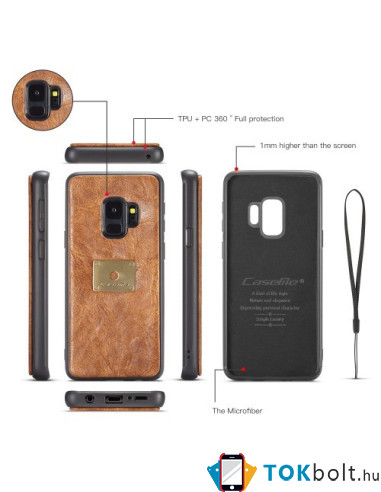 CaseMe notesz telefontok Samsung Galaxy S9 telefonhoz - FEKETE