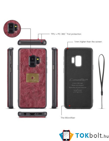 CaseMe notesz telefontok Samsung Galaxy S9 telefonhoz - PIROS