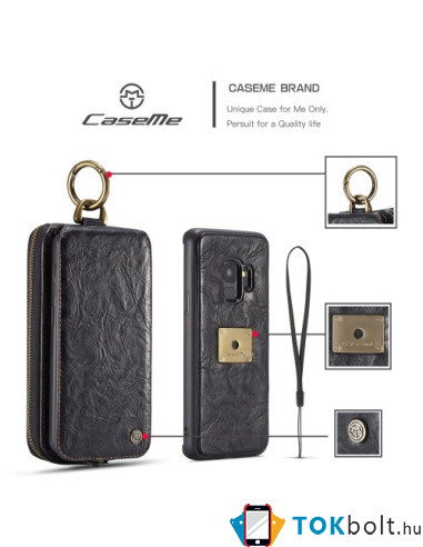 CaseMe notesz telefontok Samsung Galaxy S9 telefonhoz - FEKETE