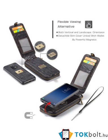 CaseMe notesz telefontok Samsung Galaxy S9 telefonhoz - FEKETE