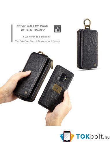 CaseMe notesz telefontok Samsung Galaxy S9 telefonhoz - FEKETE