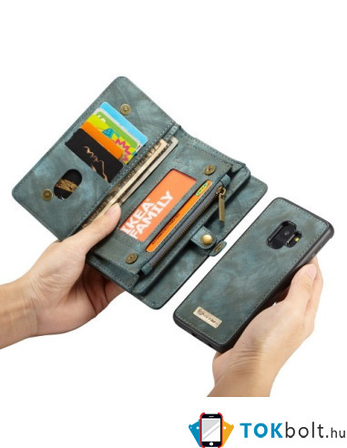 CaseMe 2 az 1-ben mappa tok Samsung Galaxy S9 telefonhoz - KÉK