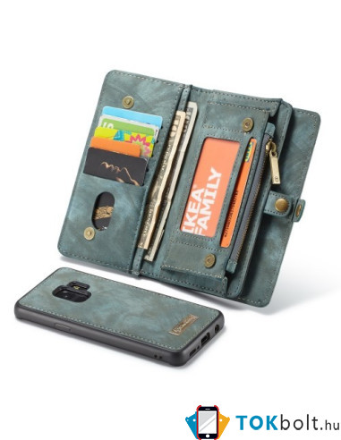 CaseMe 2 az 1-ben mappa tok Samsung Galaxy S9 telefonhoz - KÉK