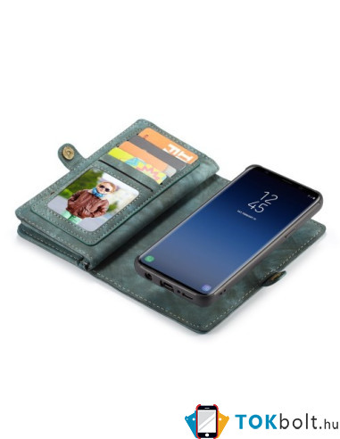 CaseMe 2 az 1-ben mappa tok Samsung Galaxy S9 telefonhoz - KÉK