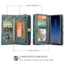 CaseMe 2 az 1-ben mappa tok Samsung Galaxy S9 telefonhoz - KÉK