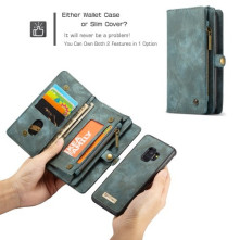 CaseMe 2 az 1-ben mappa tok Samsung Galaxy S9 telefonhoz - KÉK