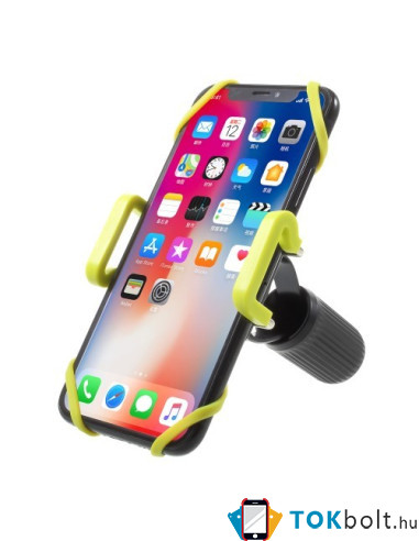 IDMIX DM05 kormányra rögzíthető univerzális telefontartó 4-10 cm széles készülékekhez - FEKETE