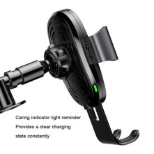 BASEUS univerzális teleszkópos műszerfalra rögzíthető wireless töltős autós tartó - FEKETE