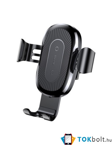 BASEUS univerzális teleszkópos műszerfalra rögzíthető wireless töltős autós tartó - FEKETE