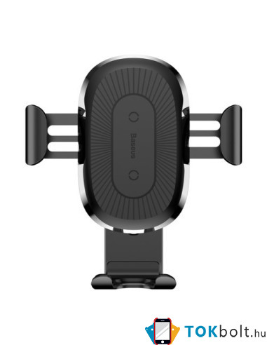 BASEUS univerzális teleszkópos műszerfalra rögzíthető wireless töltős autós tartó - FEKETE