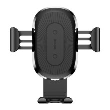 BASEUS univerzális teleszkópos műszerfalra rögzíthető wireless töltős autós tartó - FEKETE