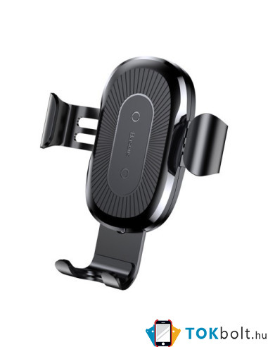 BASEUS univerzális teleszkópos műszerfalra rögzíthető wireless töltős autós tartó - FEKETE