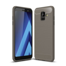 Samsung Galaxy A6 (2018) karbon mintás tok - SZÜRKE