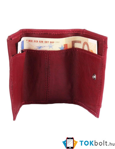 Excellanc mini piros bőr pénztárca - 8x5 cm - 495232050008
