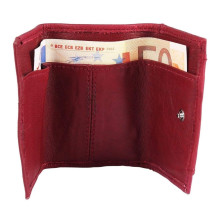 Excellanc mini piros bőr pénztárca - 8x5 cm - 495232050008