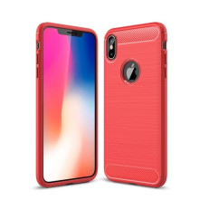 Apple iPhone XS Max karbon mintás tok - PIROS