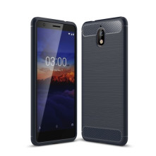 Nokia 3.1 karbon mintás tok - KÉK