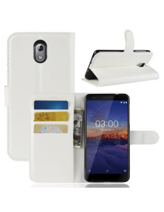 Oldalra nyíló tok Nokia 3.1 telefonhoz - FEHÉR